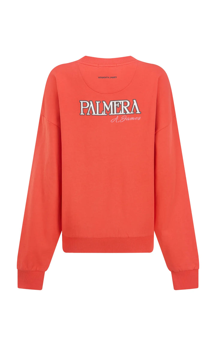 ARAMINTA JAMES Womens Palmera V Neck Sweatshirt in Soft Coral