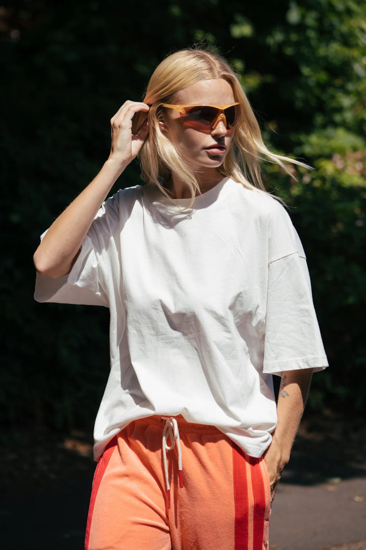 ARAMINTA JAMES Womens Santorini Oversized Tee Warm White