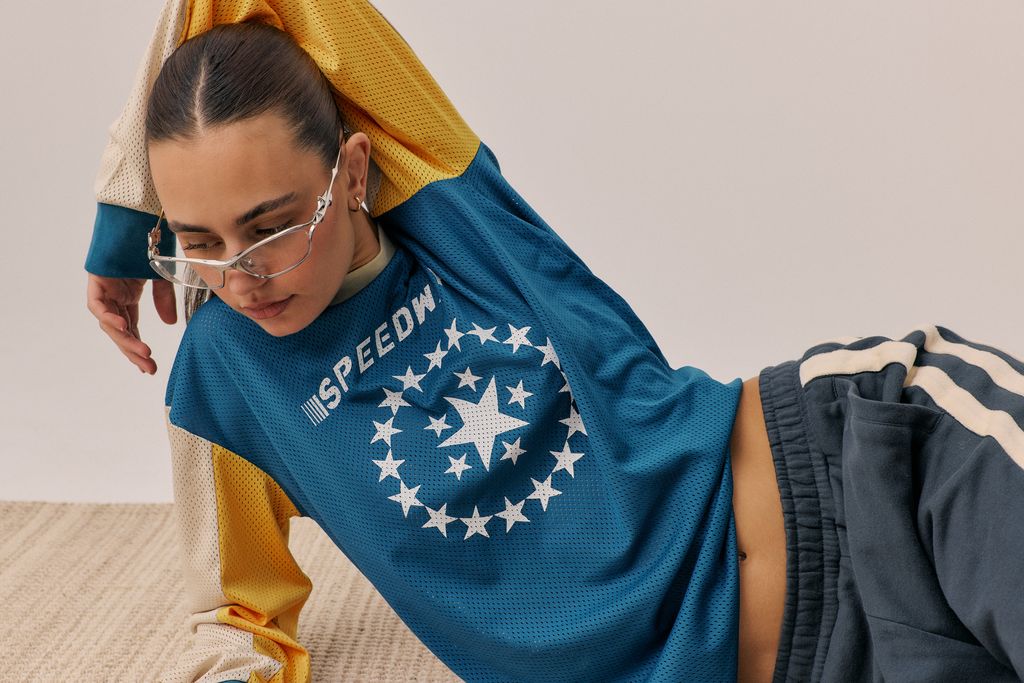 ARAMINTA JAMES Womens Speedway Long Sleeve Tee in Maritime Blue, WOMENS TEES & TANKS, ARAMINTA JAMES, Elwood 101