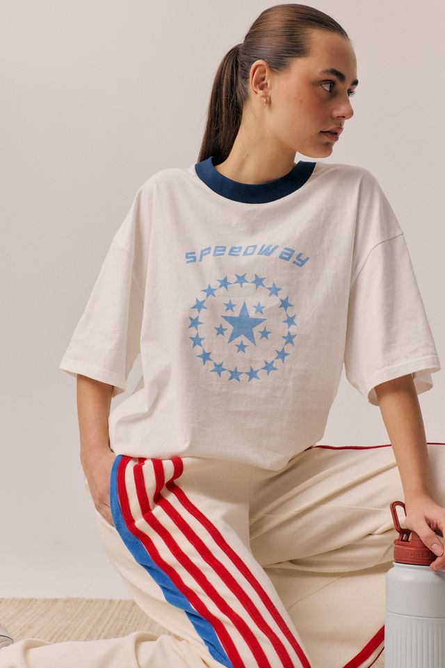 ARAMINTA JAMES Womens Speedway Oversized Tee in Snow, WOMENS TEES & TANKS, ARAMINTA JAMES, Elwood 101