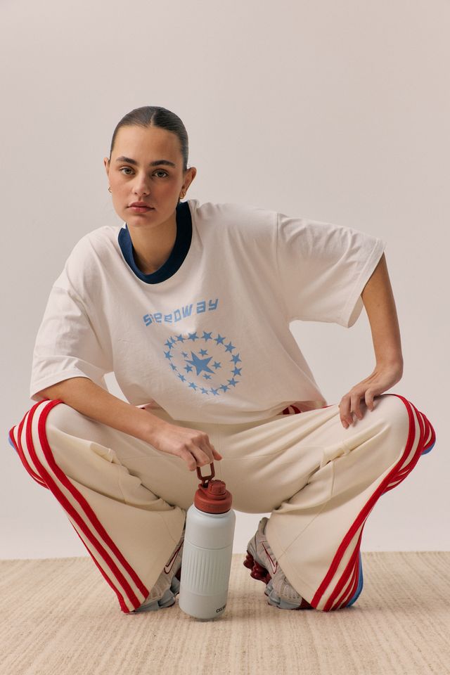 ARAMINTA JAMES Womens Speedway Oversized Tee in Snow, WOMENS TEES & TANKS, ARAMINTA JAMES, Elwood 101