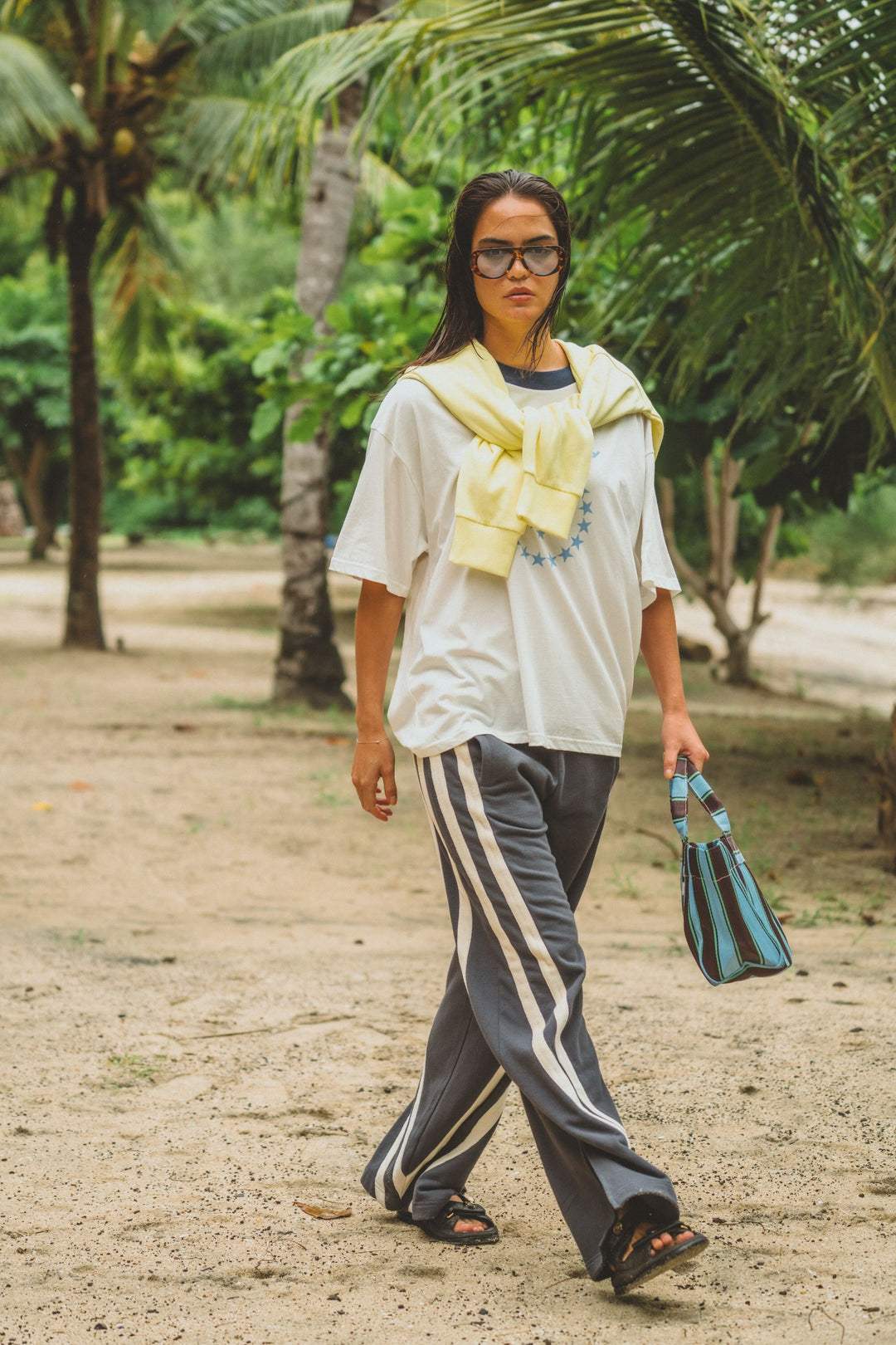 ARAMINTA JAMES Womens Speedway Oversized Tee in Snow, WOMENS TEES & TANKS, ARAMINTA JAMES, Elwood 101