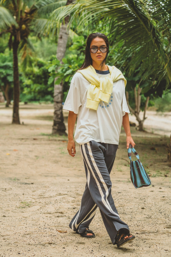 ARAMINTA JAMES Womens Speedway Oversized Tee in Snow, WOMENS TEES & TANKS, ARAMINTA JAMES, Elwood 101