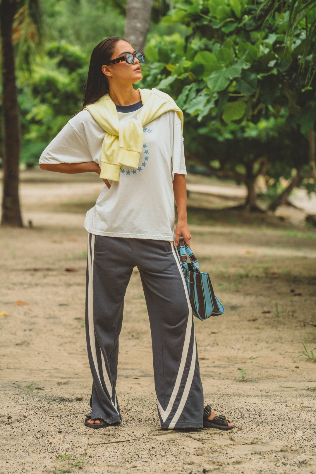 ARAMINTA JAMES Womens Speedway Oversized Tee in Snow, WOMENS TEES & TANKS, ARAMINTA JAMES, Elwood 101