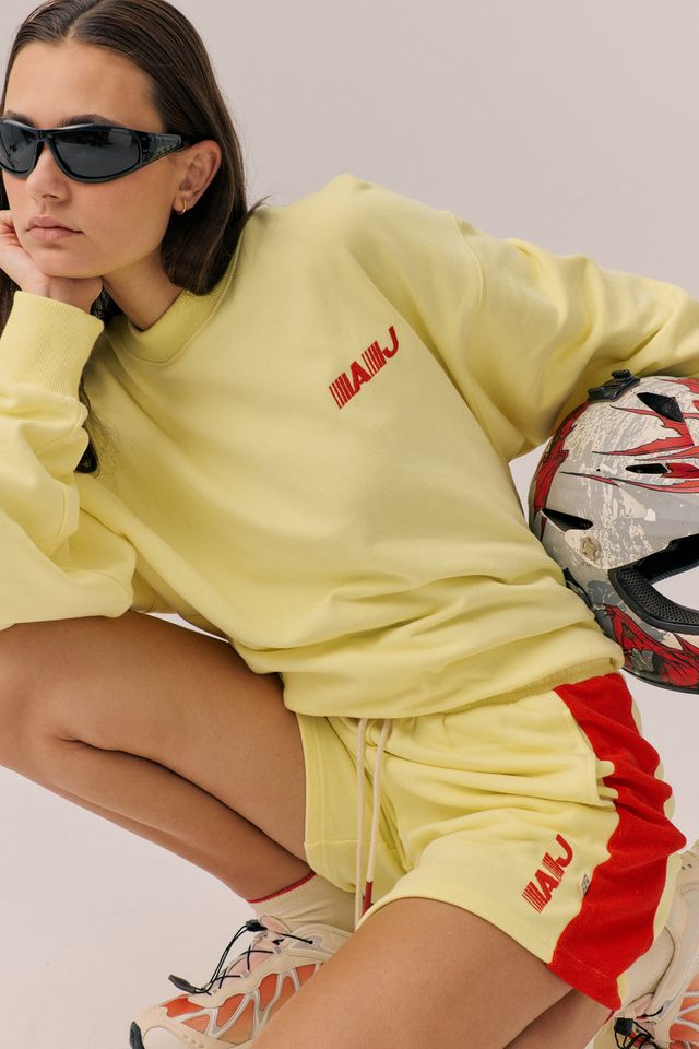 ARAMINTA JAMES Womens Speedy Sweatshirt in Yellow Iris, WOMENS KNITS & SWEATERS, ARAMINTA JAMES, Elwood 101