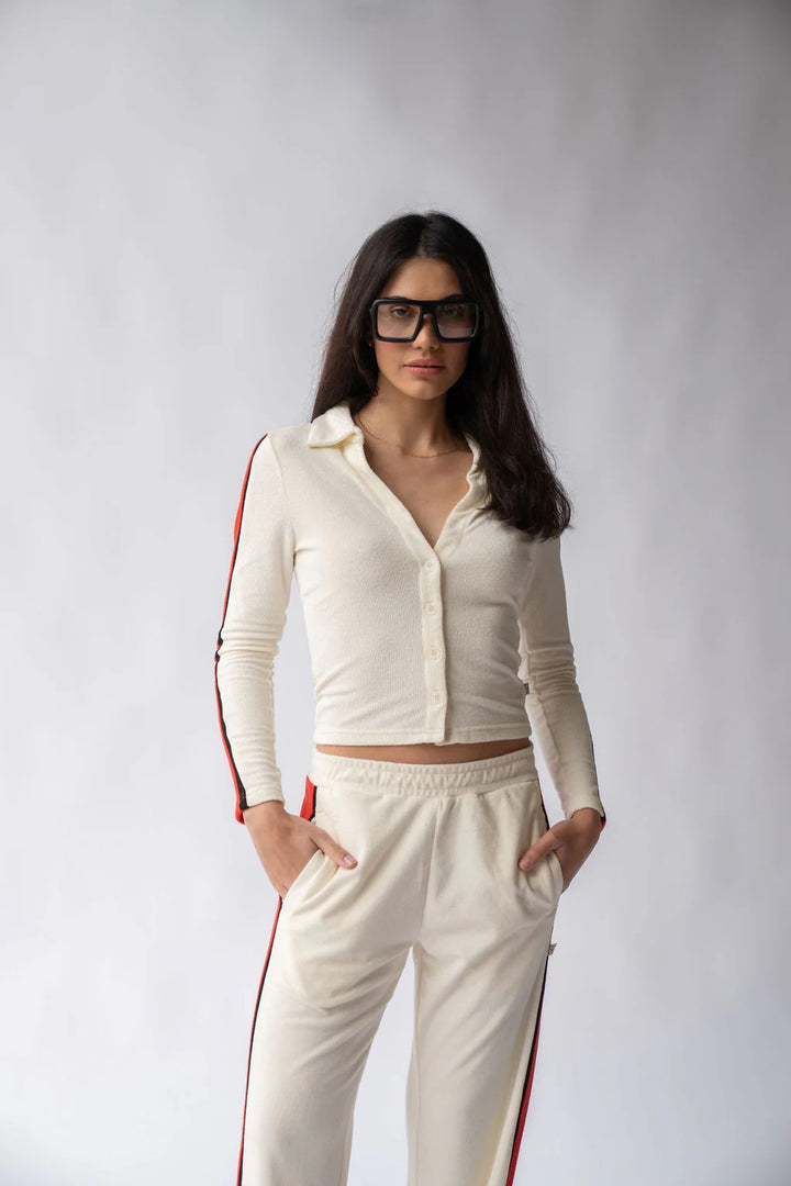 ARAMINTA JAMES Womens Sportif Cardigan - Coconut, WOMENS TOPS & SHIRTS, ARAMINTA JAMES, Elwood 101