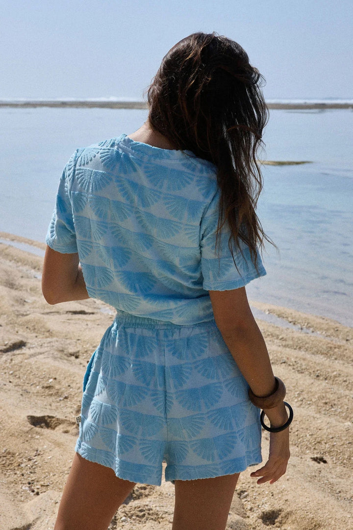 ARAMINTA JAMES Womens Sunnyside Terry Tee in Sky Blue, WOMENS TEES & TANKS, ARAMINTA JAMES, Elwood 101