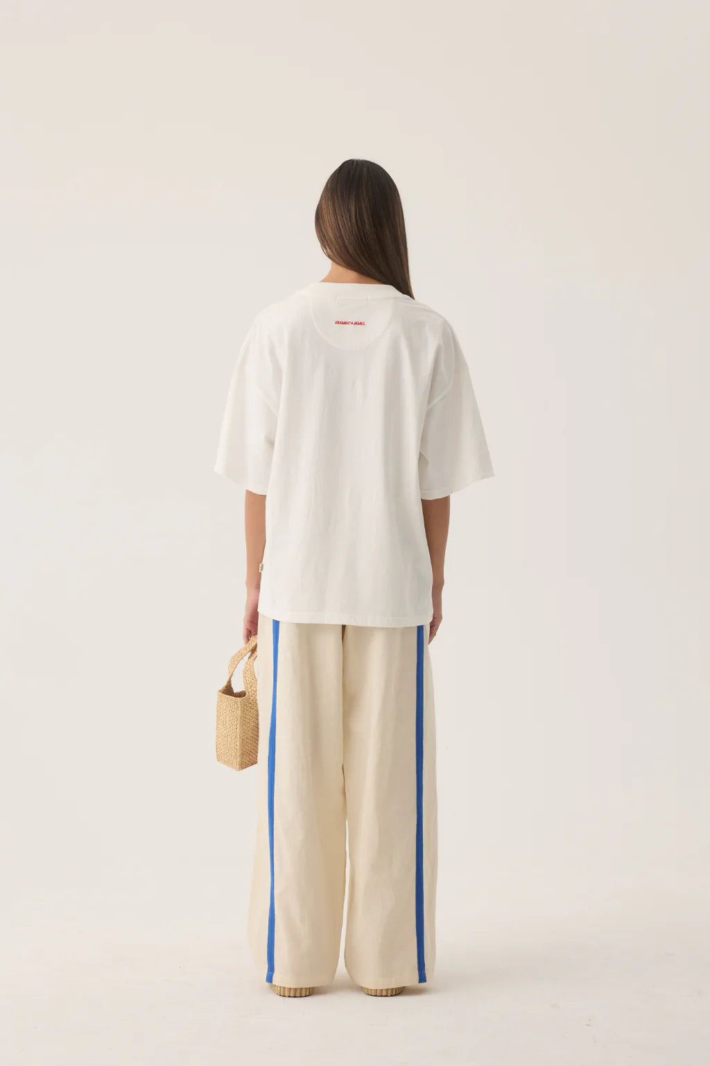 ARAMINTA JAMES Womens Tropiques Oversized Tee in Warm White, WOMENS TEES & TANKS, ARAMINTA JAMES, Elwood 101