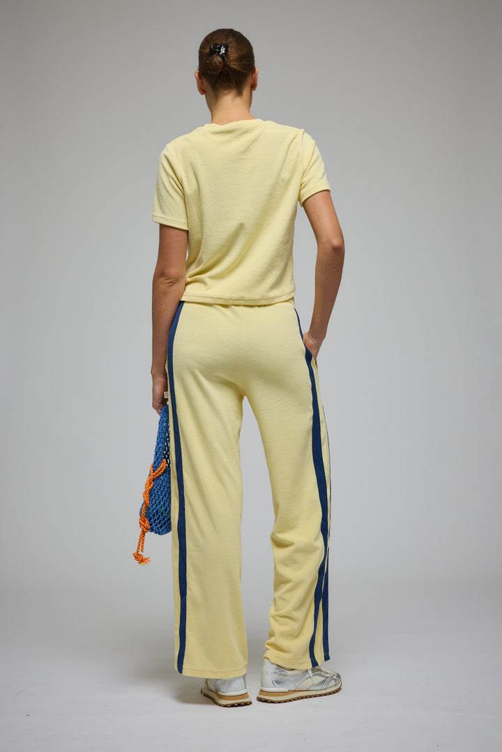 ARAMINTA JAMES Womens Voyage Terry Pant Lemon Cream, WOMENS TRACK PANTS, ARAMINTA JAMES, Elwood 101