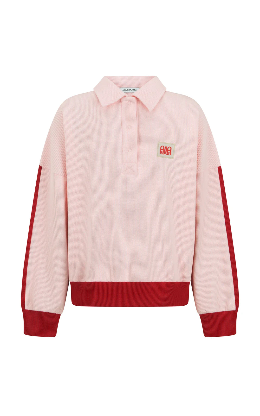 ARAMINTA JAMES Womens Waffle Splice Sweatshirt in Ballet Pink