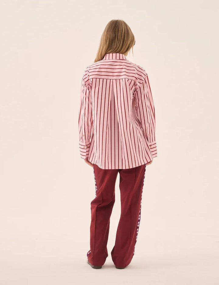 ARAMINTA JAMES Womens AJ Crest Palermo Stripe Shirt in Ballet Pink