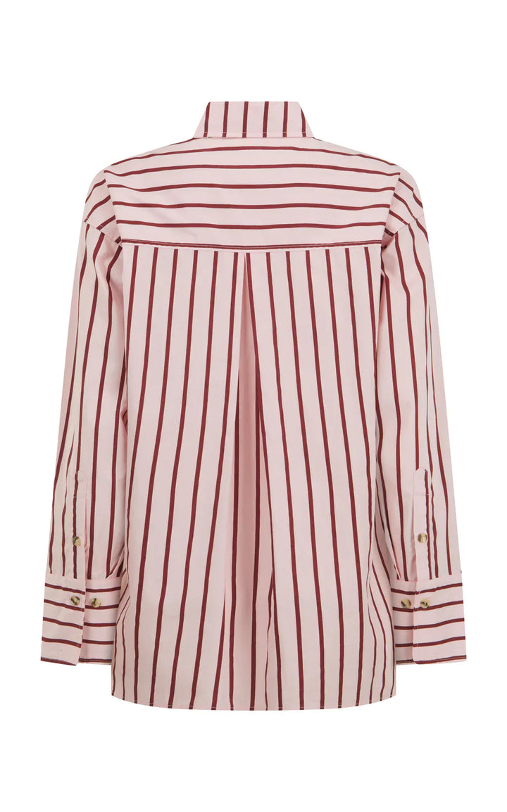 ARAMINTA JAMES Womens AJ Crest Palermo Stripe Shirt in Ballet Pink