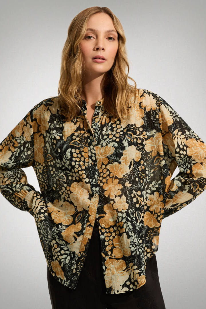 AUGUST THE LABEL Womens Julian Shirt - Charcoal, WOMENS TOPS & SHIRTS, AUGUSTE THE LABEL, Elwood 101