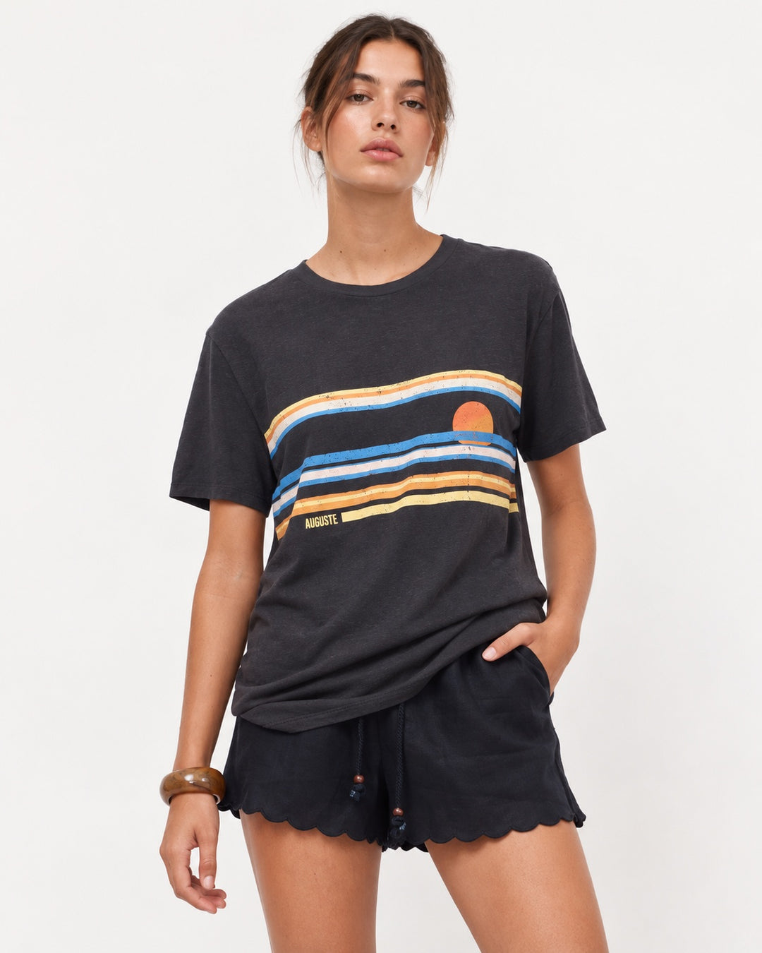 AUGUSTE THE LABEL Womens Auguste Classic Tee in Black, WOMENS TEES & TANKS, AUGUSTE THE LABEL, Elwood 101