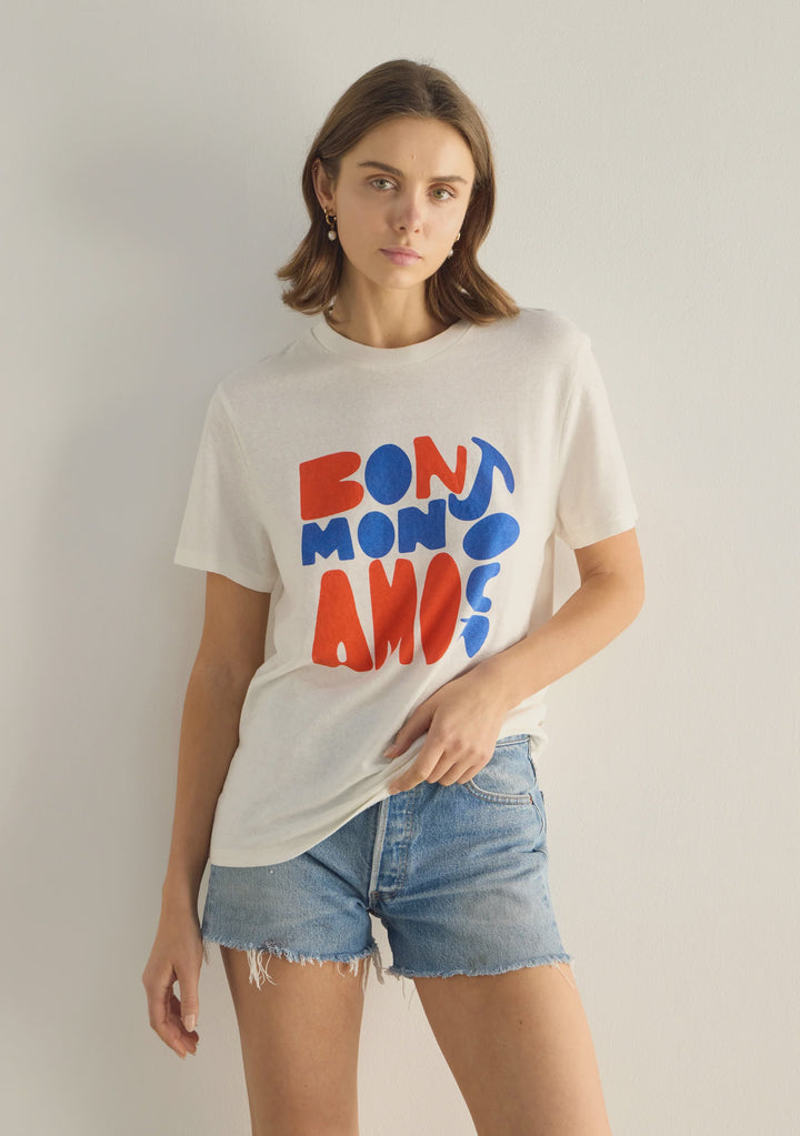 AUGUSTE THE LABEL Womens Bonjour Classic Tee  in White