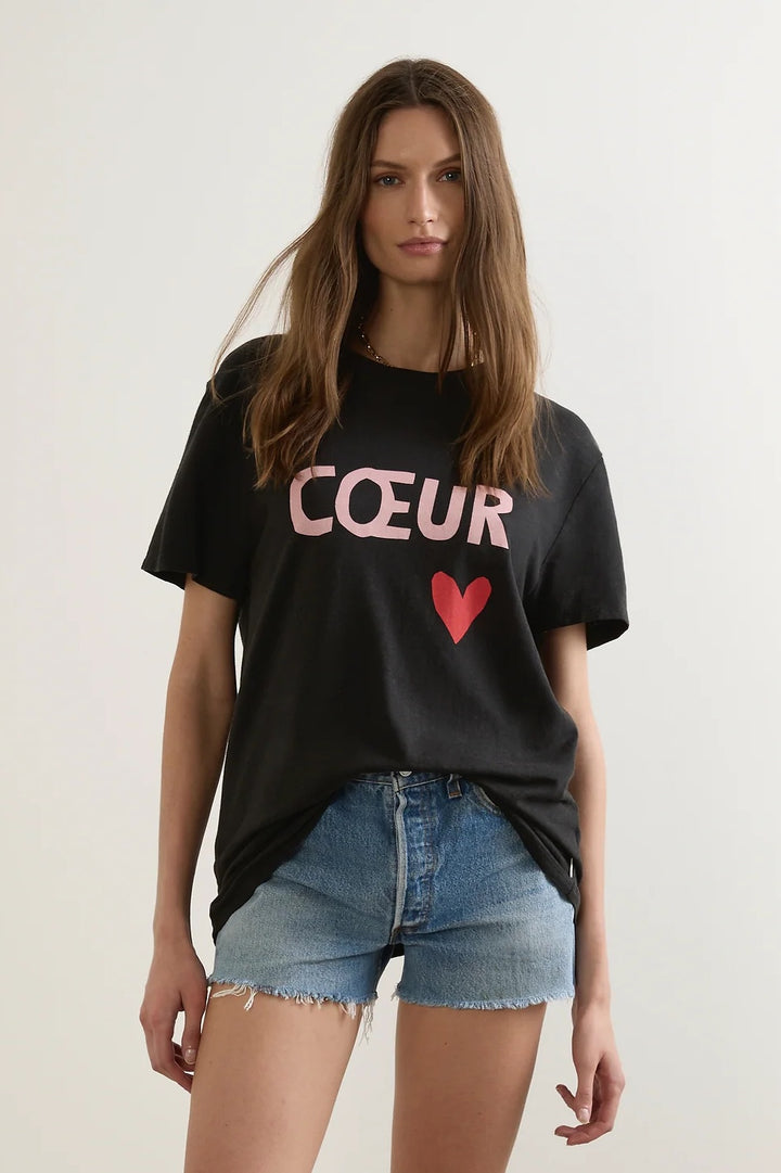 AUGUSTE THE LABEL Womens Heart Classic Tee in Black