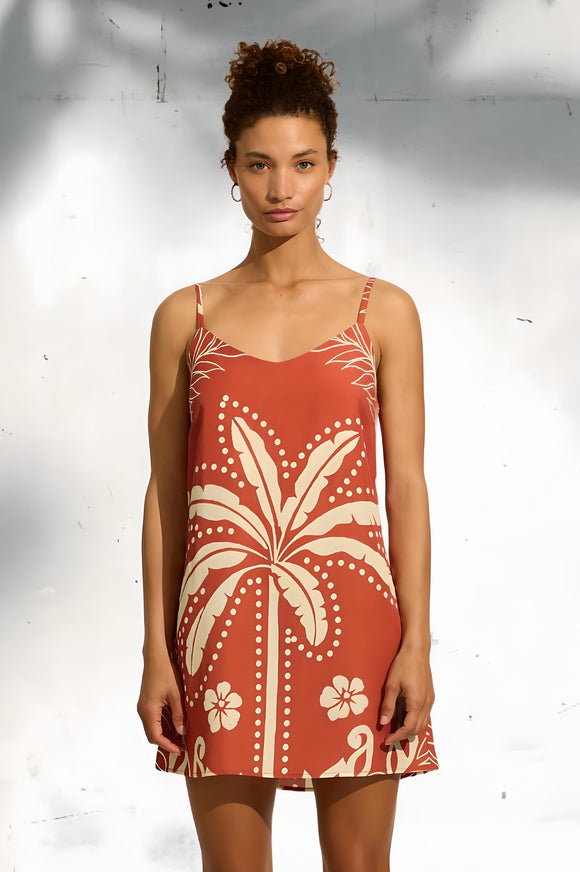 AUGUSTE THE LABEL Womens Marina Mini Dress - Rust, WOMENS DRESSES, AUGUSTE THE LABEL, Elwood 101