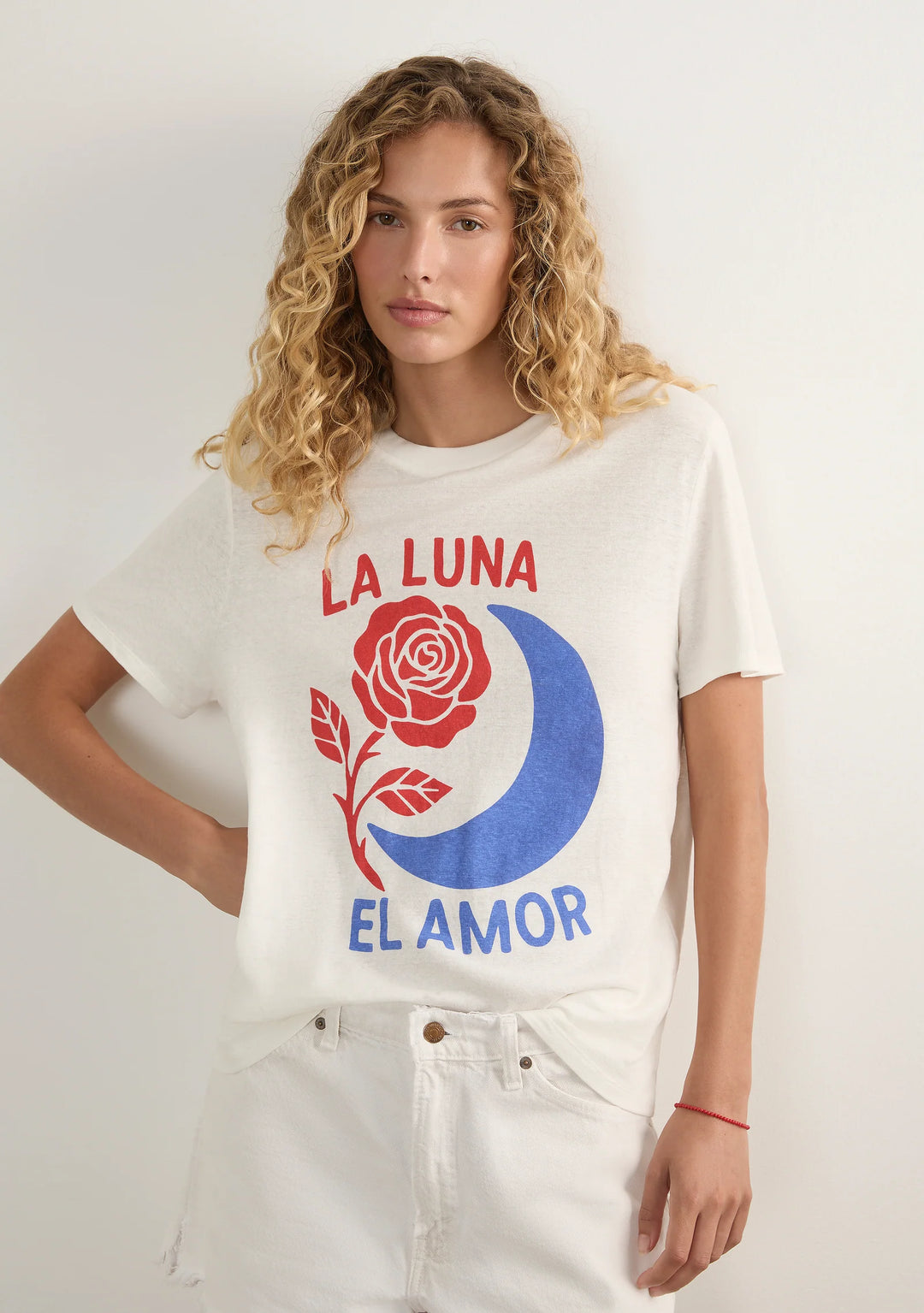 AUGUSTE THE LABEL Womens Moon Rose Classic Tee in White, WOMENS TEES & TANKS, AUGUSTE THE LABEL, Elwood 101