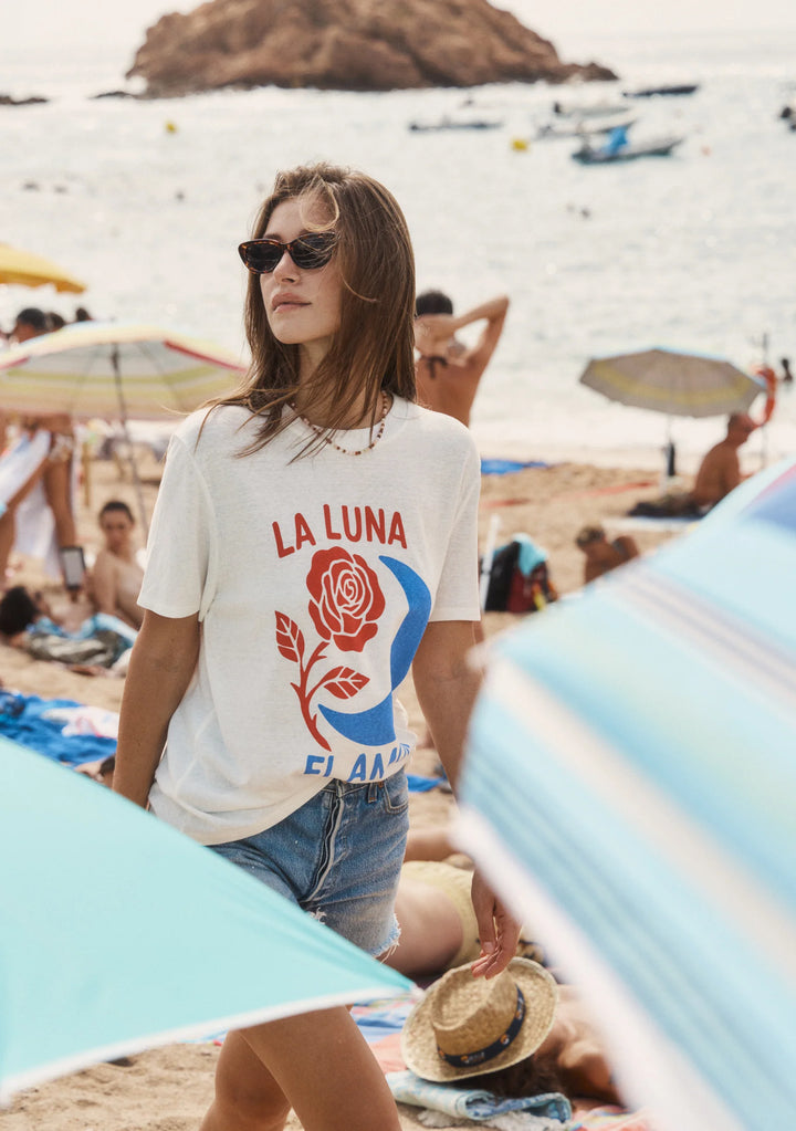 AUGUSTE THE LABEL Womens Moon Rose Classic Tee in White, WOMENS TEES & TANKS, AUGUSTE THE LABEL, Elwood 101