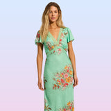 AUGUSTE THE LABEL Womens Rianne Midi Dress - Leonie Mint Green Floral, WOMENS DRESSES, AUGUSTE THE LABEL, Elwood 101