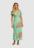 AUGUSTE THE LABEL Womens Rianne Midi Dress - Leonie Mint Green Floral, WOMENS DRESSES, AUGUSTE THE LABEL, Elwood 101