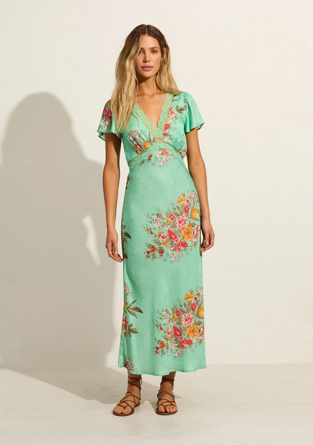 AUGUSTE THE LABEL Womens Rianne Midi Dress Leonie Mint Green