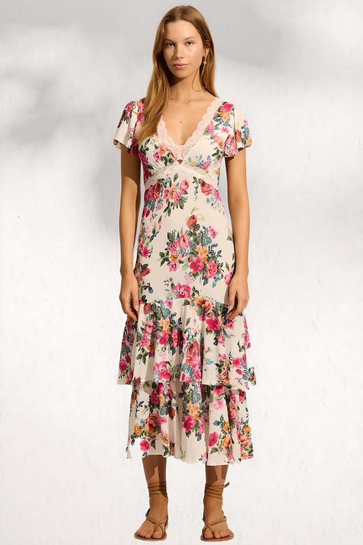 AUGUSTE THE LABEL Womens Allison Midi Dress - Off White, WOMENS DRESSES, AUGUSTE THE LABEL, Elwood 101