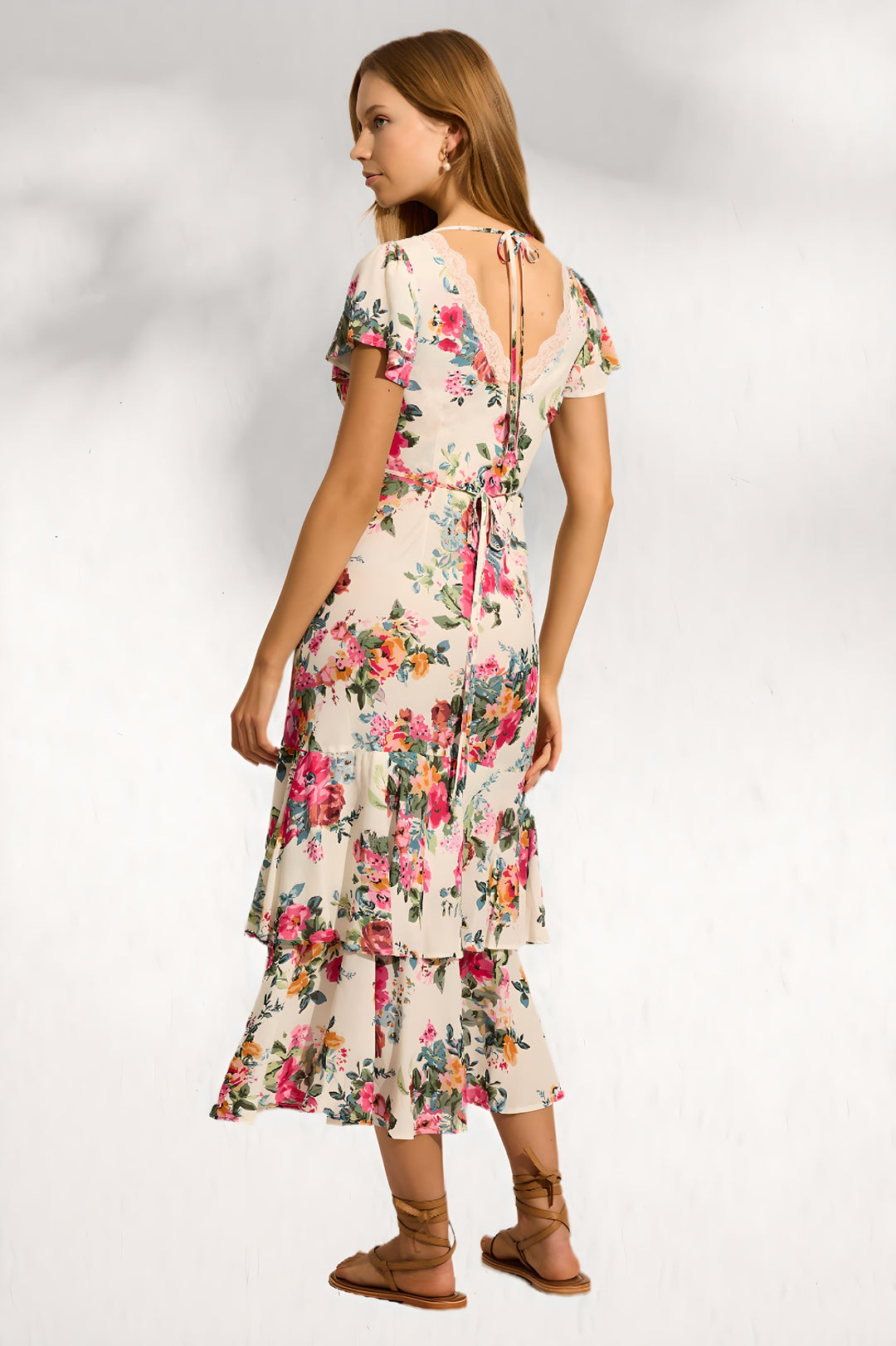 AUGUSTE THE LABEL Womens Allison Midi Dress - Off White, WOMENS DRESSES, AUGUSTE THE LABEL, Elwood 101