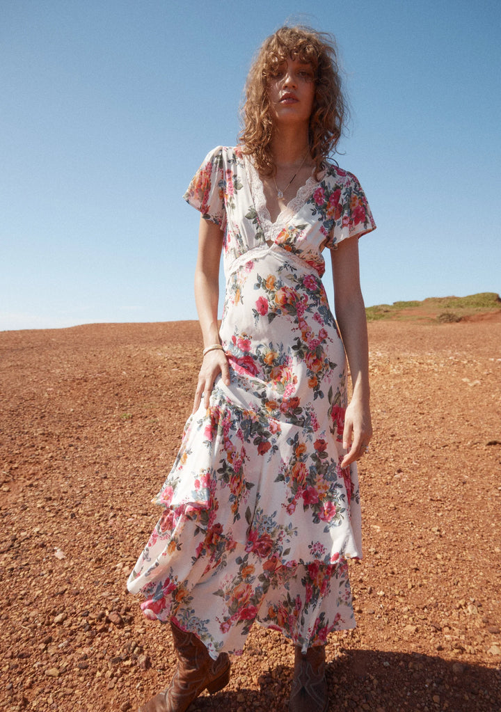 AUGUSTE THE LABEL Womens Allison Midi Dress - Off White, WOMENS DRESSES, AUGUSTE THE LABEL, Elwood 101