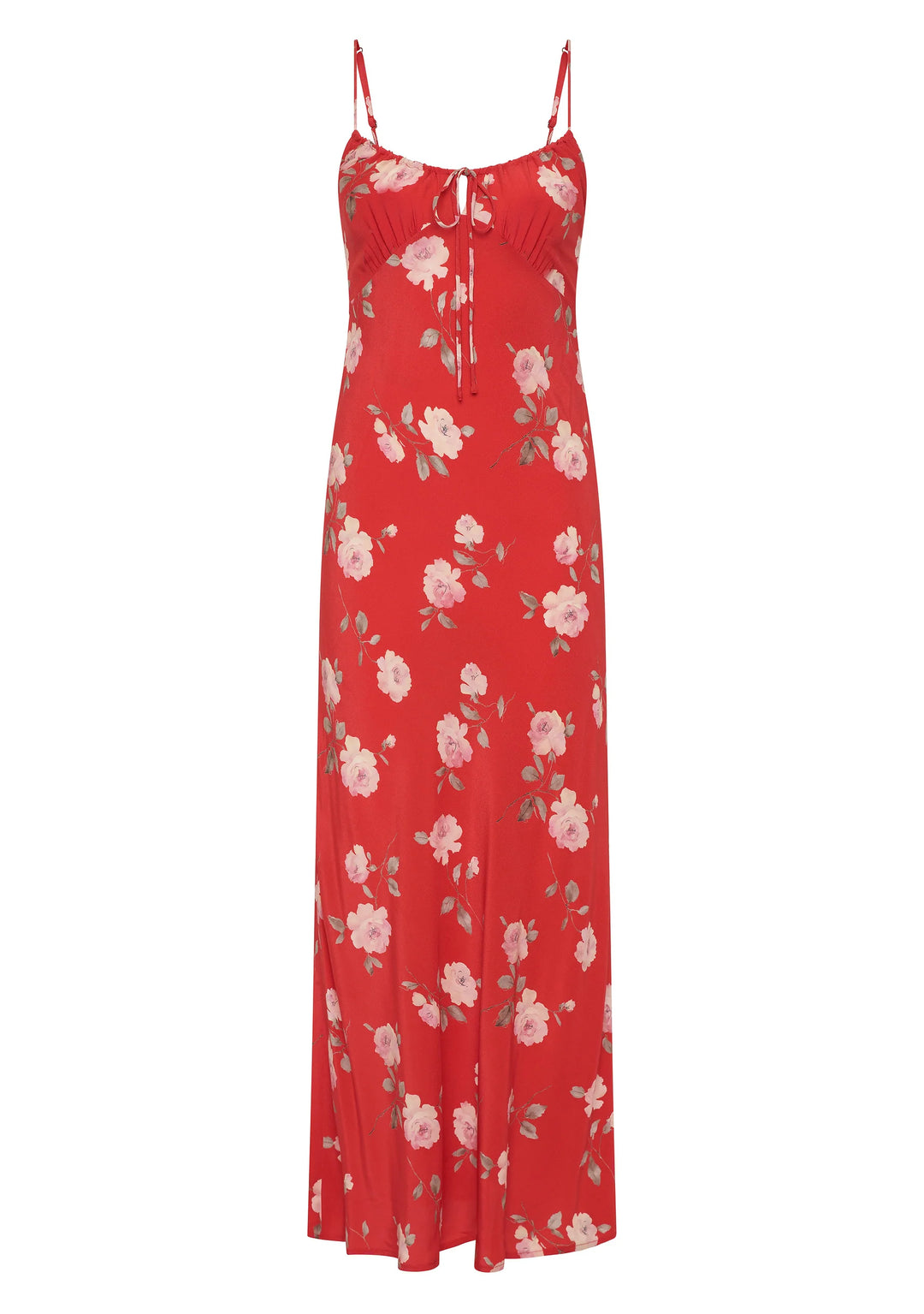 AUGUSTE THE LABEL Womens Anne Tie Slip Maxi Dress in Red Nova Floral