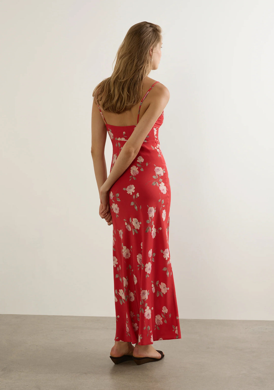 AUGUSTE THE LABEL Womens Anne Tie Slip Maxi Dress in Red Nova Floral