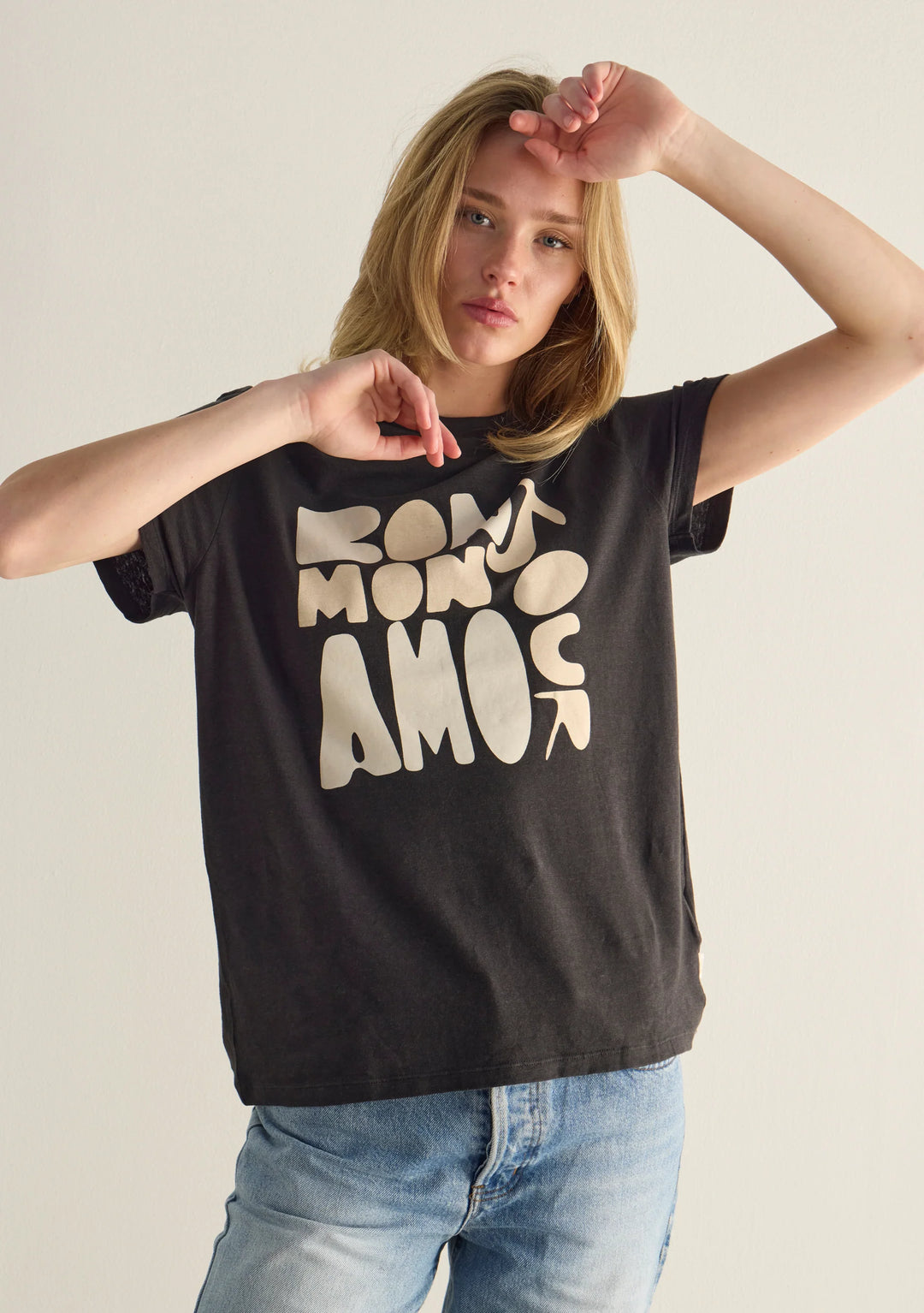 AUGUSTE THE LABEL Womens Bonjour Classic Tee in Black, WOMENS TEES & TANKS, AUGUSTE THE LABEL, Elwood 101