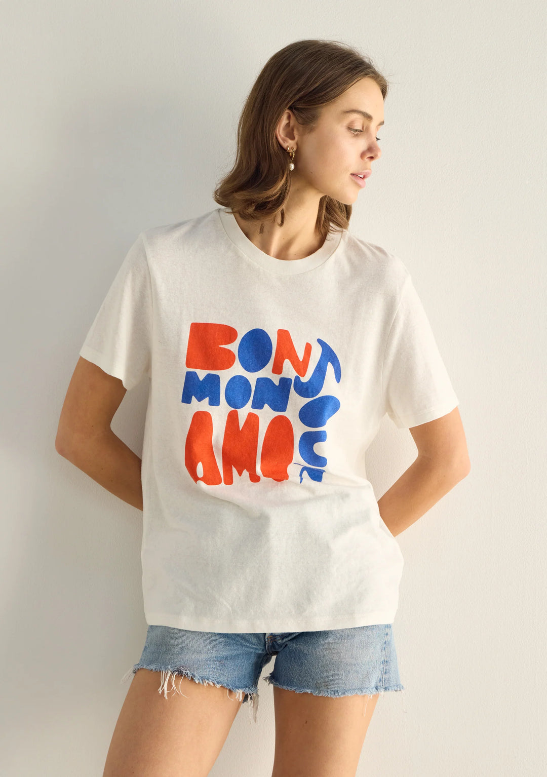 AUGUSTE THE LABEL Womens Bonjour Classic Tee  in White