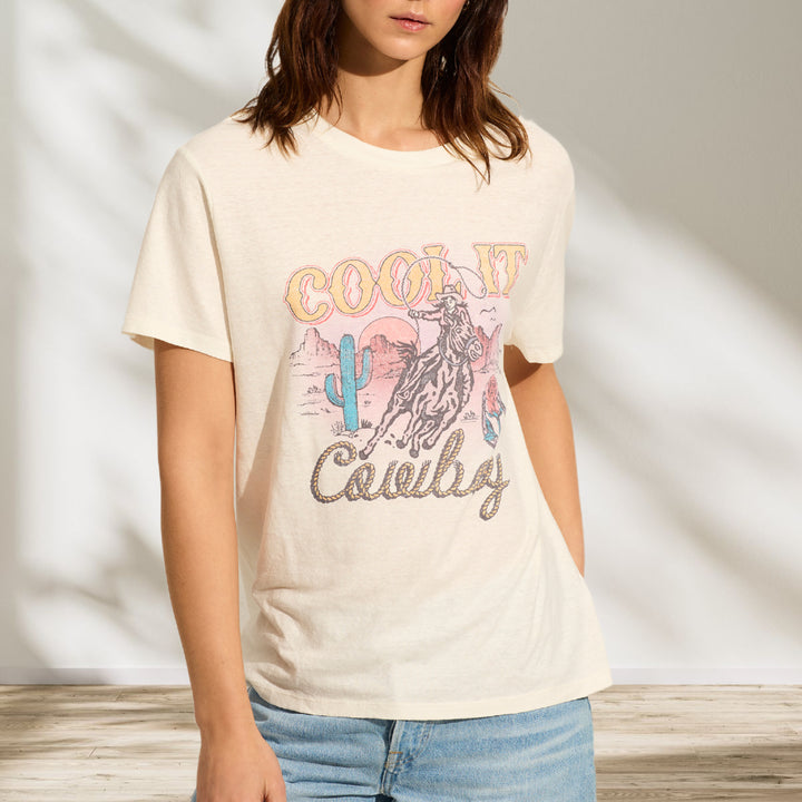 AUGUSTE THE LABEL Womens Cool It Cowboy Classic Tee - Off White, WOMENS TEES & TANKS, AUGUSTE THE LABEL, Elwood 101