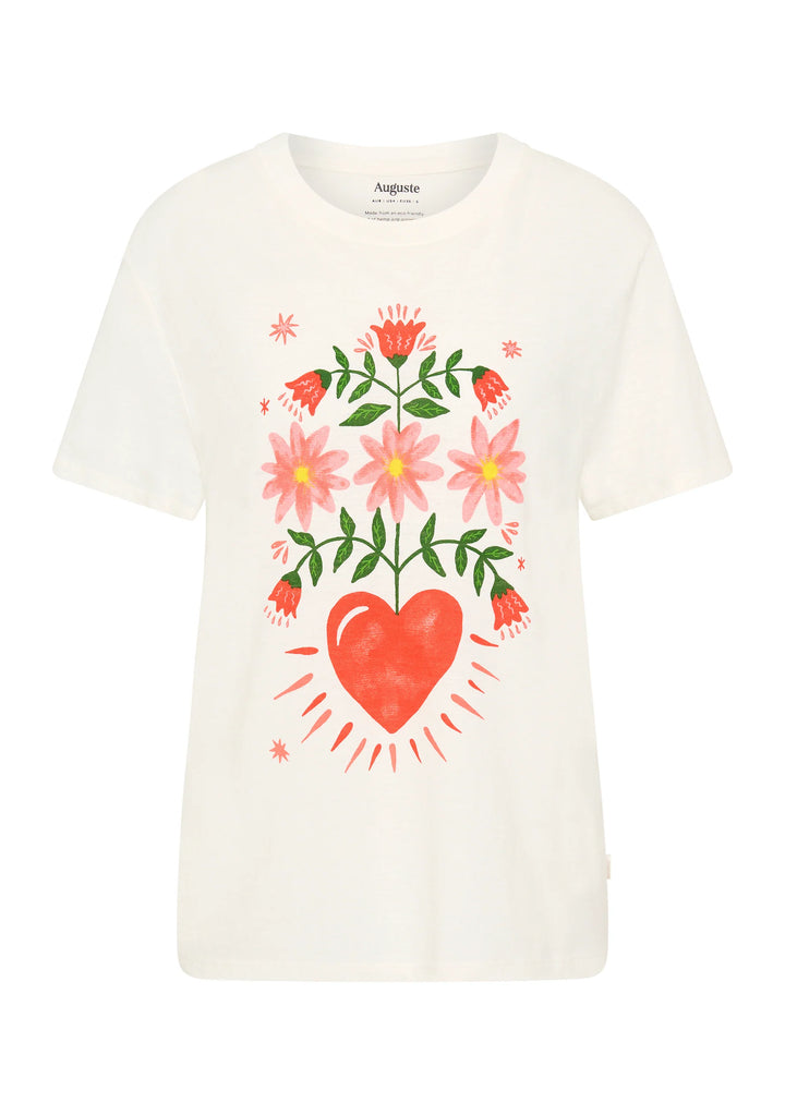 AUGUSTE THE LABEL Womens Fallen Hearts Classic Tee - Off White, WOMENS TEES & TANKS, AUGUSTE THE LABEL, Elwood 101