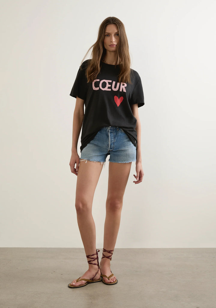 AUGUSTE THE LABEL Womens Heart Classic Tee in Black