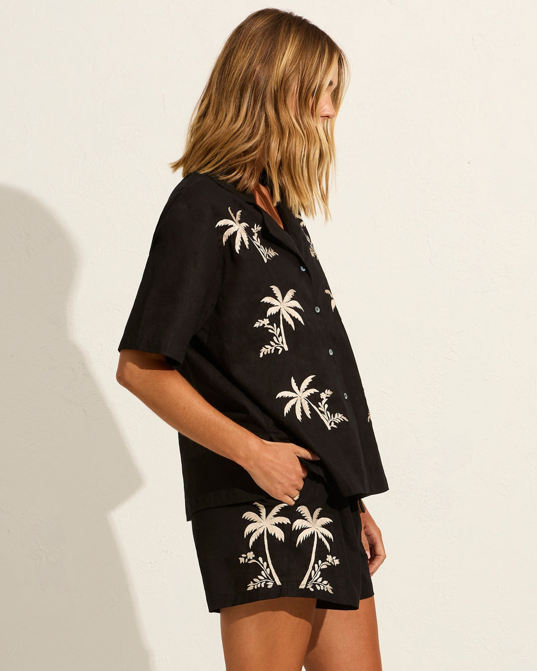 AUGUSTE THE LABEL Womens Joe Linen Shirt - Black, WOMENS TOPS & SHIRTS, AUGUSTE THE LABEL, Elwood 101