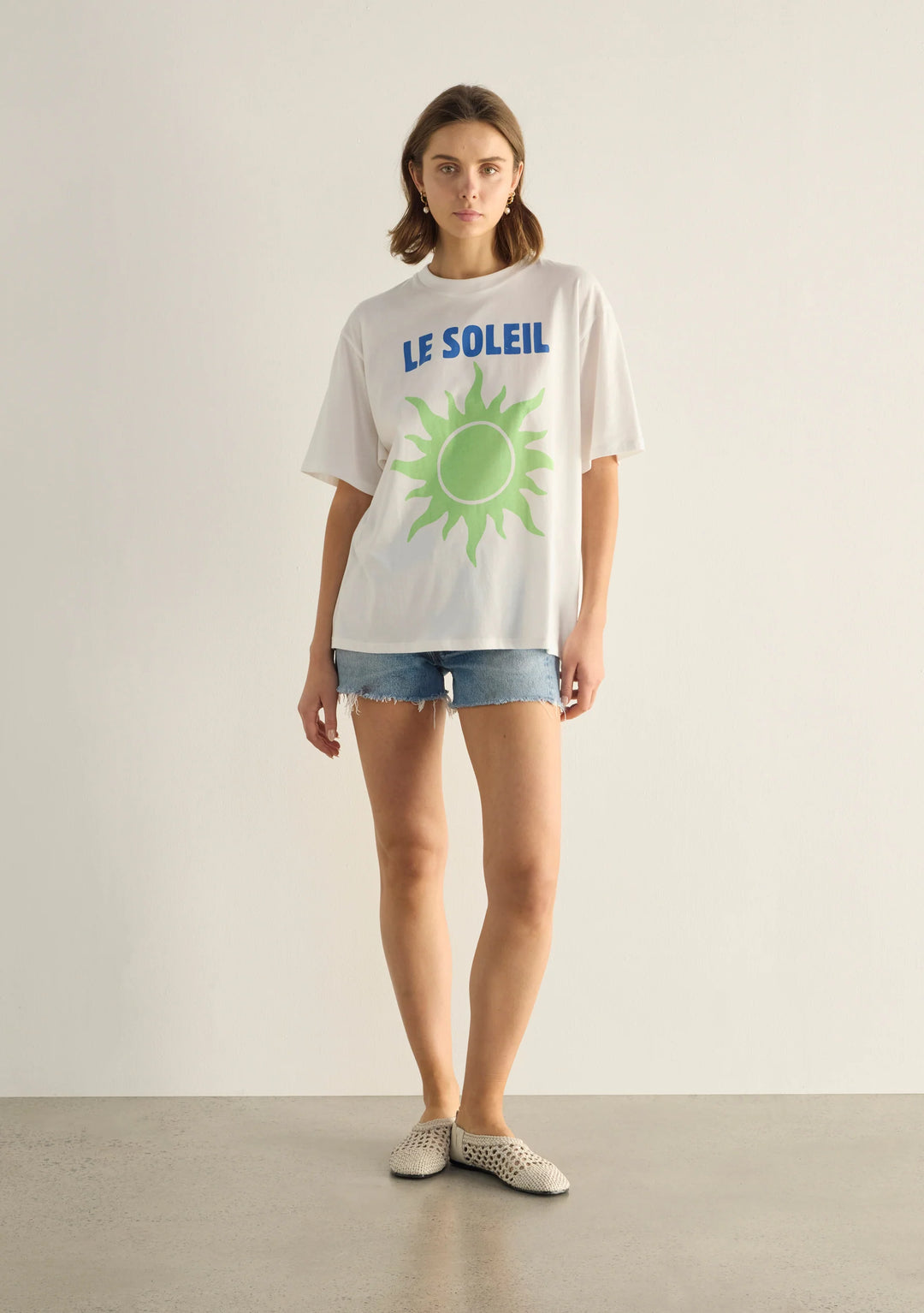 AUGUSTE THE LABEL Womens Le Soleil Boyfriend Tee in White
