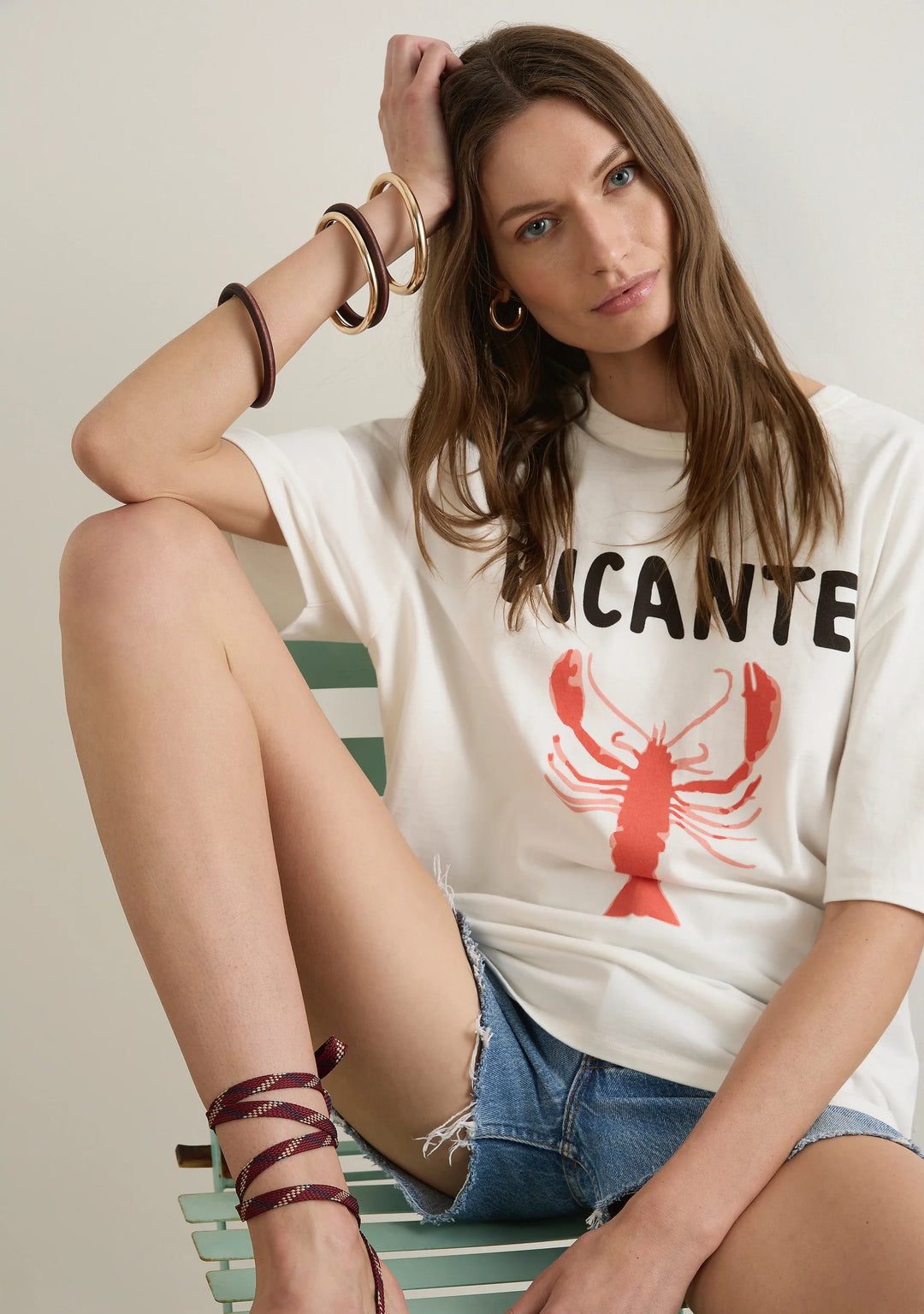 AUGUSTE THE LABEL Womens Picante Boyfriend Tee in White