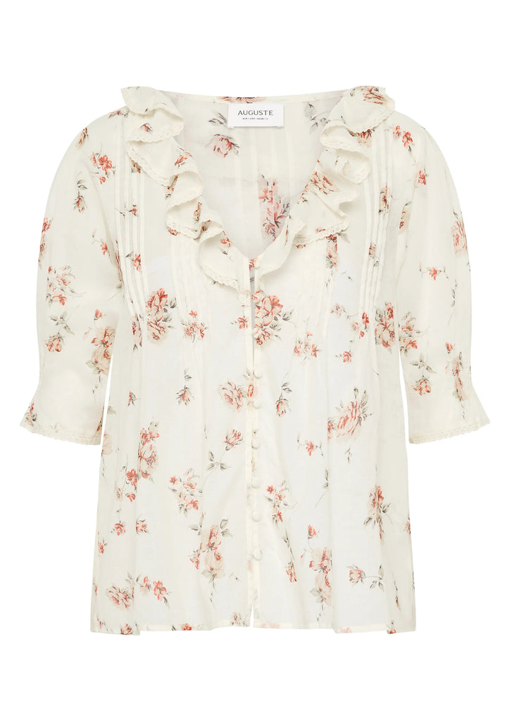 AUGUSTE THE LABEL Womens Rafael Blouse in White, WOMENS TOPS & SHIRTS, AUGUSTE THE LABEL, Elwood 101