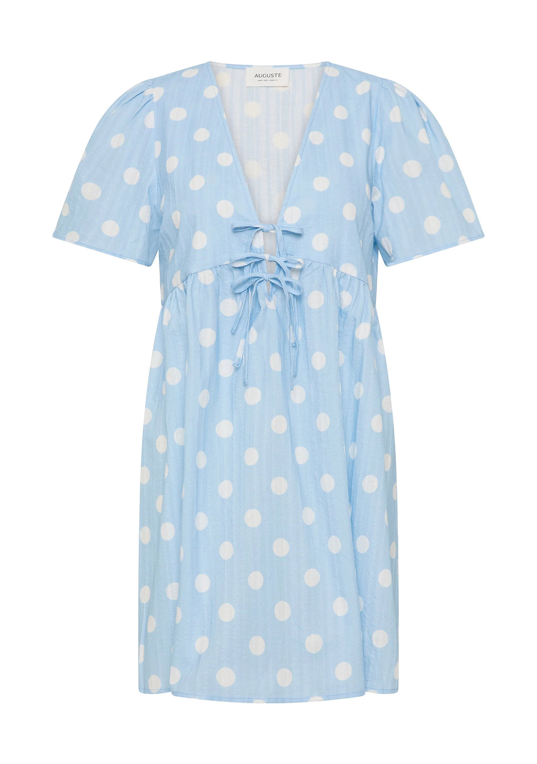 AUGUSTE THE LABEL Womens Valentina Mini Dress in Sky Blue Polka Dot