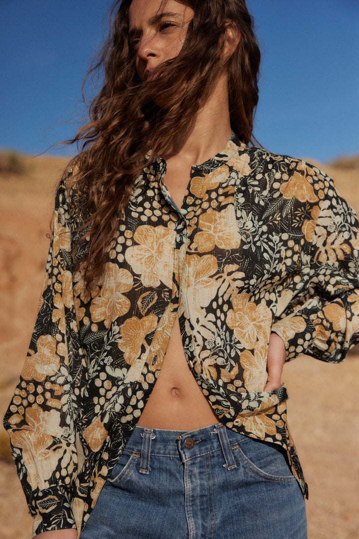 AUGUST THE LABEL Womens Julian Shirt - Charcoal, WOMENS TOPS & SHIRTS, AUGUSTE THE LABEL, Elwood 101