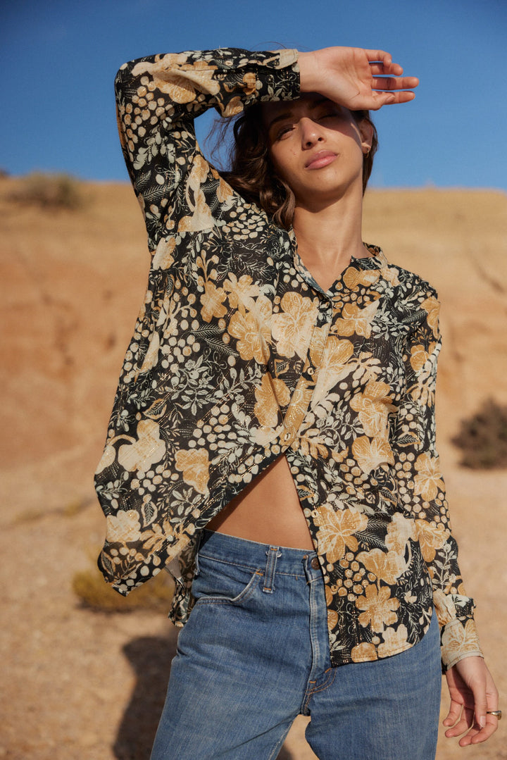 AUGUST THE LABEL Womens Julian Shirt - Charcoal, WOMENS TOPS & SHIRTS, AUGUSTE THE LABEL, Elwood 101