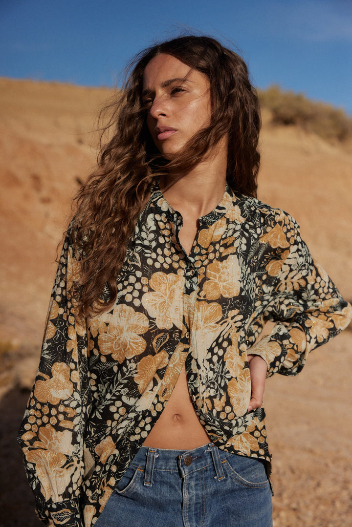AUGUST THE LABEL Womens Julian Shirt - Charcoal, WOMENS TOPS & SHIRTS, AUGUSTE THE LABEL, Elwood 101