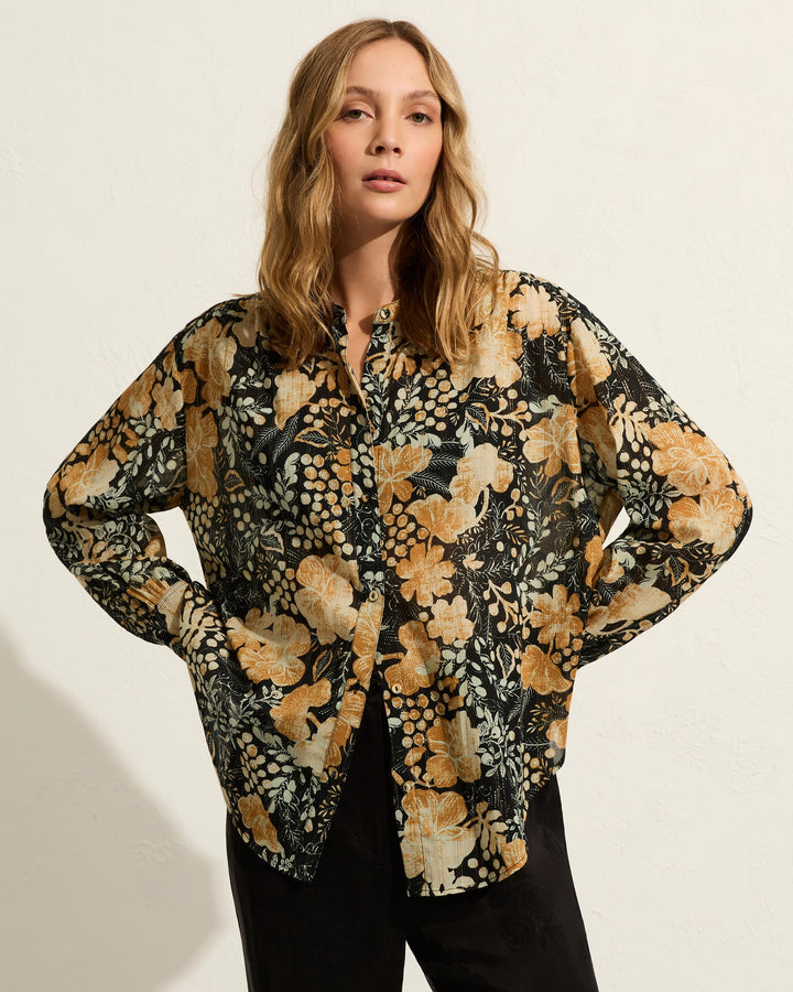 AUGUST THE LABEL Womens Julian Shirt - Charcoal, WOMENS TOPS & SHIRTS, AUGUSTE THE LABEL, Elwood 101