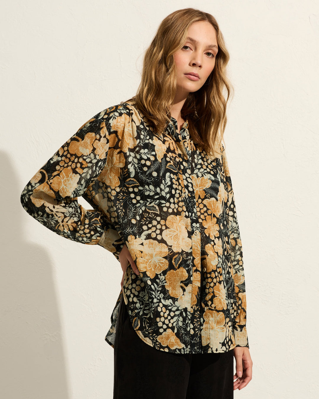 AUGUST THE LABEL Womens Julian Shirt - Charcoal, WOMENS TOPS & SHIRTS, AUGUSTE THE LABEL, Elwood 101