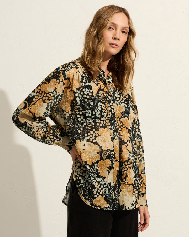 AUGUST THE LABEL Womens Julian Shirt - Charcoal, WOMENS TOPS & SHIRTS, AUGUSTE THE LABEL, Elwood 101
