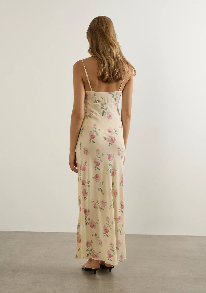AUGUST THE LABEL Womens Anne Tie Slip Maxi Dress in Yellow, WOMENS DRESSES, AUGUSTE THE LABEL, Elwood 101