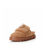 ALIAS MAE Womens Cedar Fawn Suede Shearling Slides