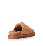 ALIAS MAE Womens Cedar Fawn Suede Shearling Slides